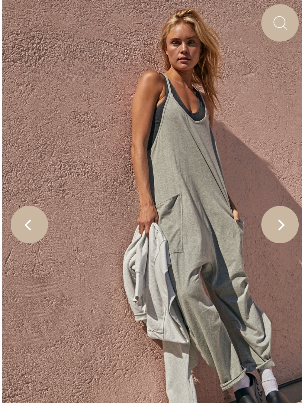 Free People FP Movement Hot Shot Onesie in Grey - Size S